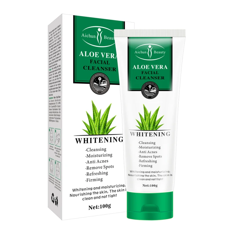 

Black Head Remove Oil Control Deep Cleansing Foam Shrink Pores 100g Aloe Nourishing Repair Acne Treatment Facial Cleanser TSLM1