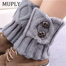 8 цветов, Женские Вязаные Гетры, короткие сапоги, манжеты, пуговицы, вязаные гетры, гетры для осени/зимы