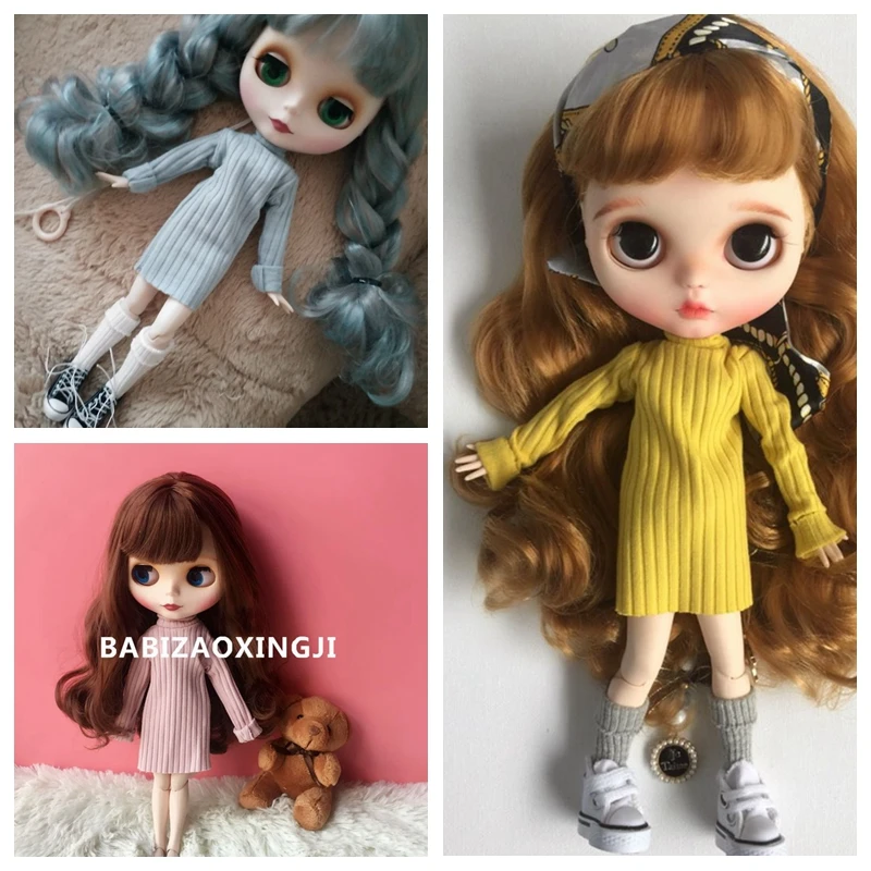 

5 colors Hot Sale 30cm Colorful Blyth Long Sweater Clothes Fit( blyth,pullip,barbi,azone,kurhn,1/6 Doll) DC037