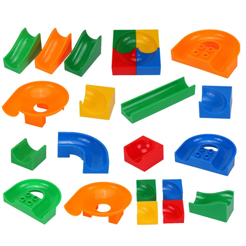 DIY Marble Race Run Maze Ball Track Building Blocks Accessories Plastic Funnel Slide Bricks Compatible Legoingly Duploed Block