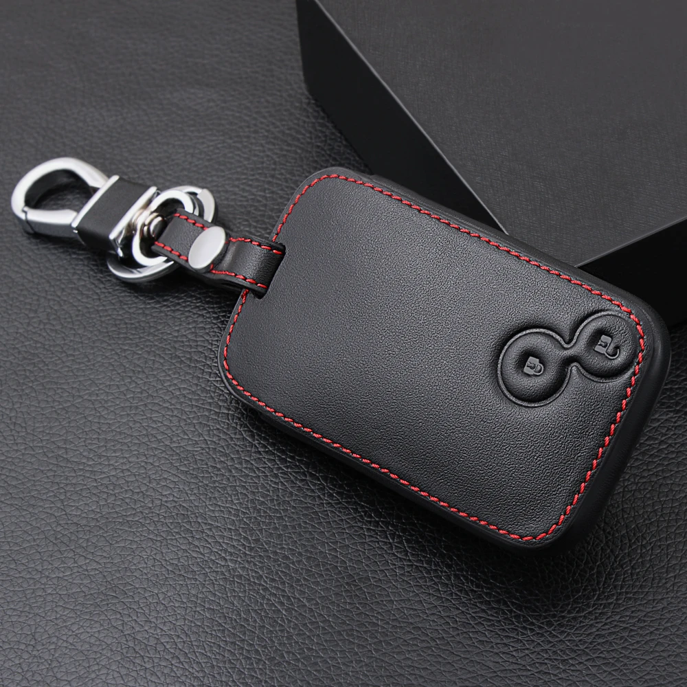 

2 Buttons Smart Remote Genuine Leather Key Cover For Renault Laguna Espace 2001-2006 Smart Card Remote Fob Car Styling