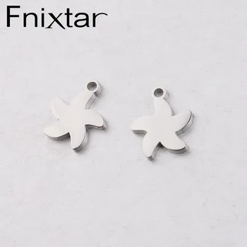 

Fnixtar Sea Starfish Charms Stainless Steel Mirror Polishe DIY Small Starfish Animal Charm 10*12mm 20piece/lot