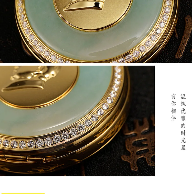Мужские часы и коллекционные вещи винтажные Механические карманные часы-раскладушка нефритовые изумрудные золотые часы Мужские часы с драконом художественный стиль