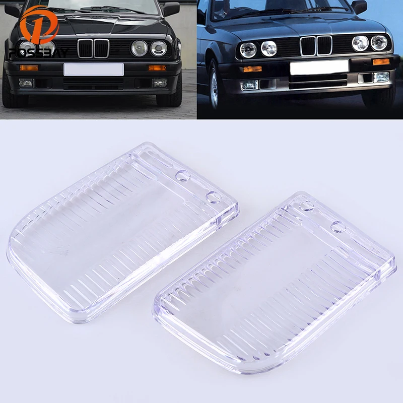 

POSSBAY Car Headlight Lenses Clear Lens Cover Left Right Headlamp Case for BMW E30 1984 1985 1986 1987 1988 1989 1990 1991