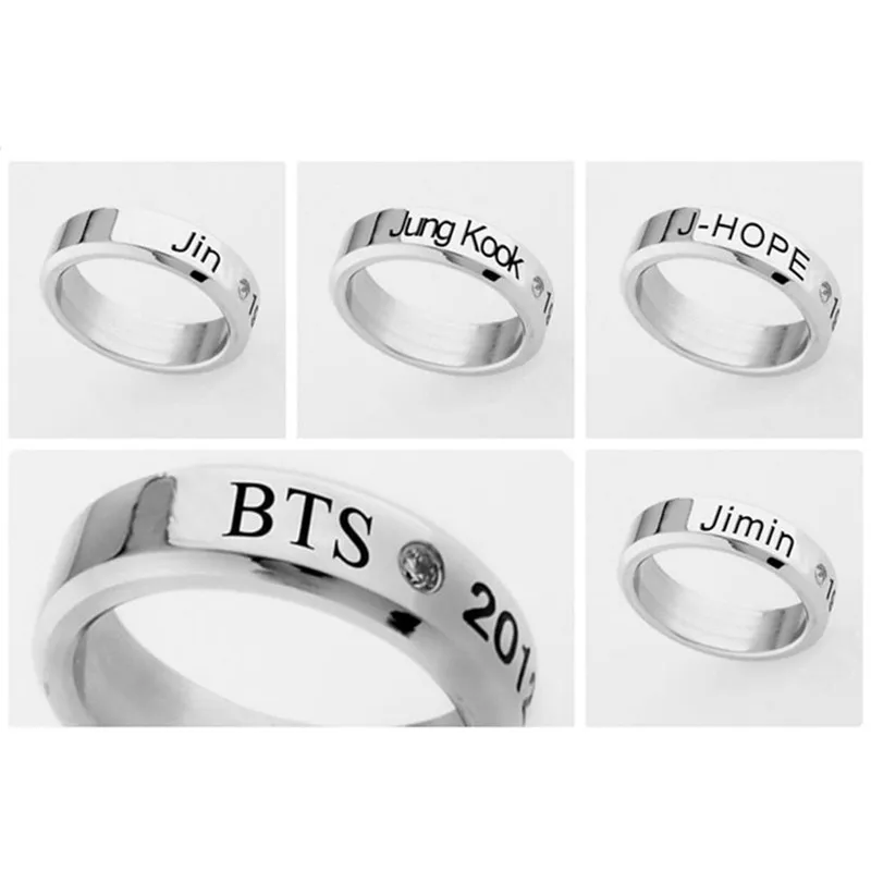 

Pinksee Creative K-POP Bangtan Boys JIN SUGA JHOPE JIMIN V Wings Album Rope Ring Accessories KPOP Jewelry Rings 9 styles