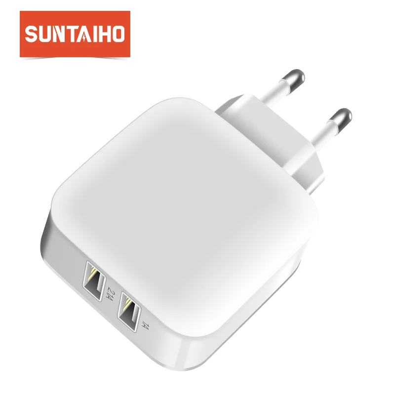 Suntaiho For iPhone/Samsung/Xiaomi /iPad/Huawei Travel Dual USB Charger Adapter Wall Portable Mobile Phone Charger EU Plug Suntaiho For iPhone/Samsung/Xiaomi /iPad/Huawei Travel Dual USB Charger Adapter Wall Portable Mobile Phone Charger EU Plug