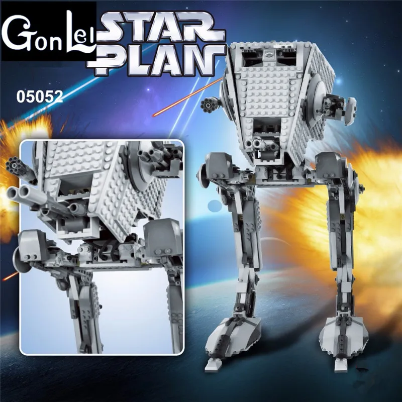 

GonLeI IN STOCK 05052 1068PCS New Star War Series The Empire AT-ST Robot Building Blocks Bricks Set Toys 10174