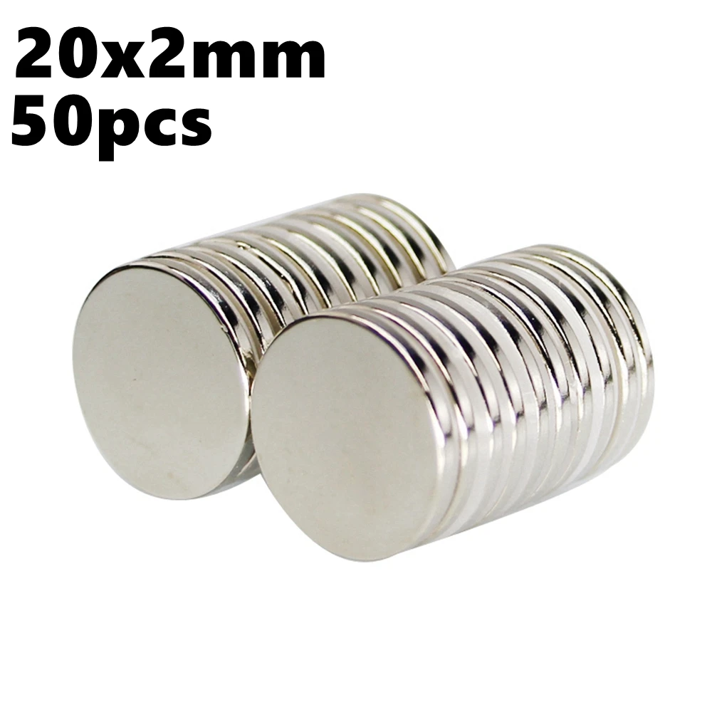

Super Powerful Magnetic Sheets Disc 20mm x 2mm Strong Round Magnets 20x2 N35 NdFeB 50pcs a Lot Neodymium Magnets Sheet