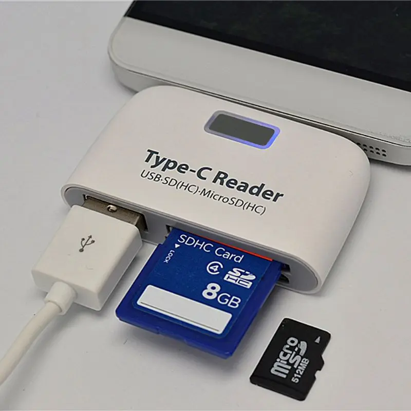 3in1 USB 3,1 Тип C USB-C TF Micro SD OTG Картридер для Macbook телефона Tablet