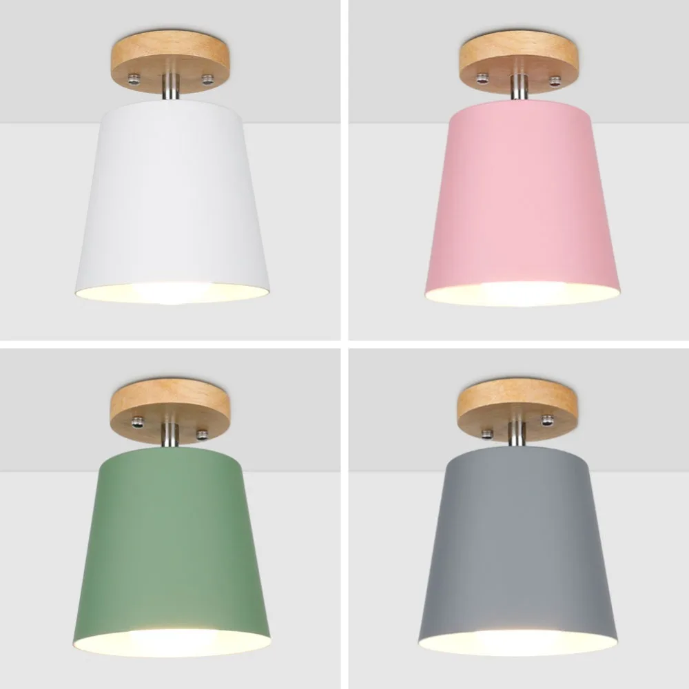  LED Ceiling Light Iron Wood ceiling lamps Nordic Modern Ceiling Lamp for Living Room Bedroom Decora - 32951884811