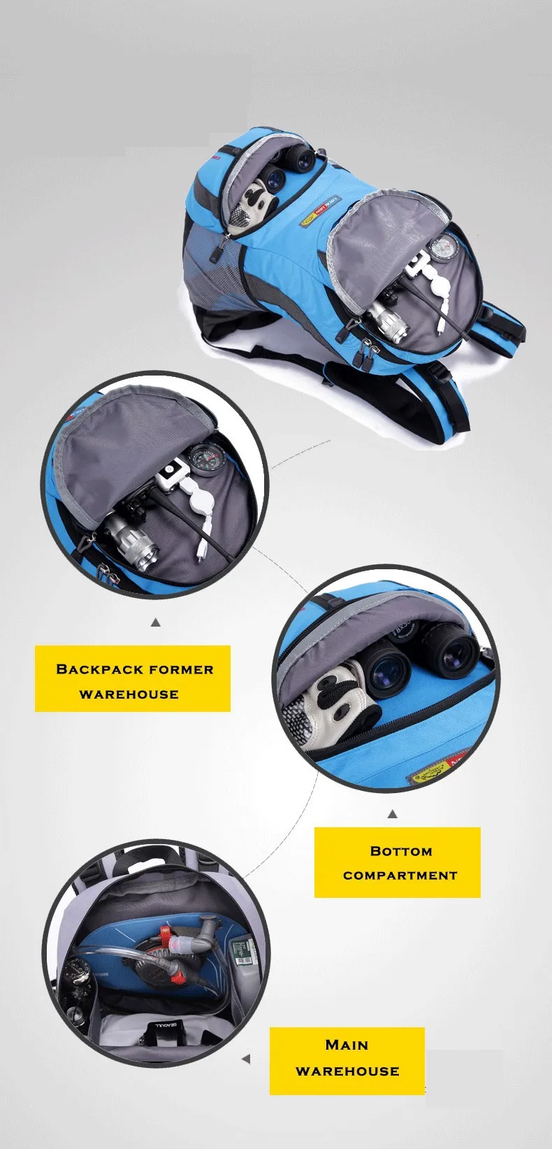 Best LOCAL LION Moutain Backpack Bike Packsack Road Cycling Bag Travel Running Sport Cycling Backpack+2L Water Bag 40