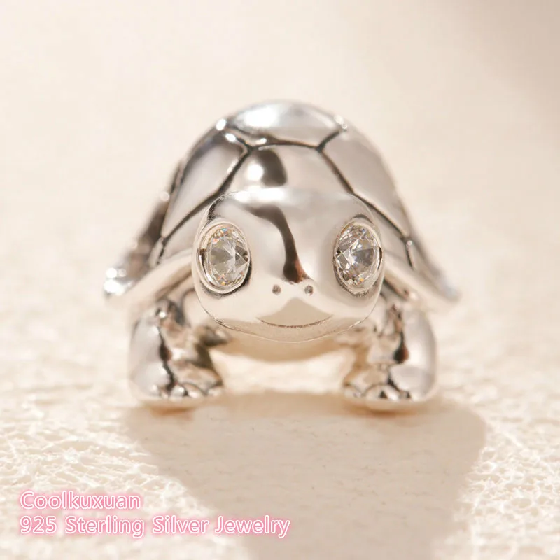  Spring 100% 925 Sterling Silver Bright-Eyed Turtle Charm beads Fits Original Pandora bracelets Jewelry Making | Украшения и
