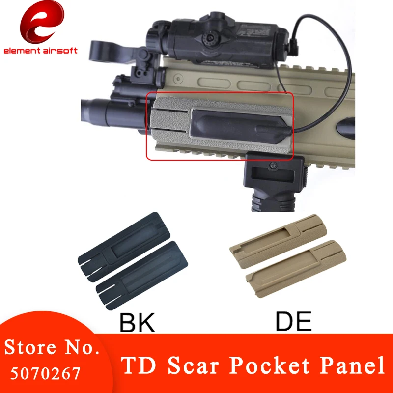 

TD Scar Pocket Panel Remote Element Airsoft 4.125" Switch Rail Pads Set Light Fits 20mm Rails PEQ Gun Weapon EX300