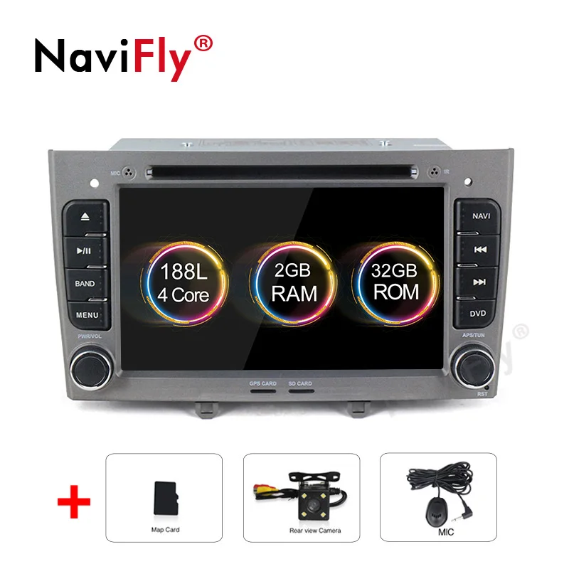 Navifly Android9.1 Автомобильная RDS радио кассета для peugeot 408 peugeot 308 308SW с gps Навигатором Радио BT Ipod 4G wifi DVR камера - Цвет: add camera