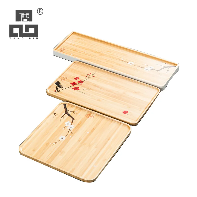 TANGPIN bamboo tea trays natural bamboo tea board kung fu tea tray table serving accessories