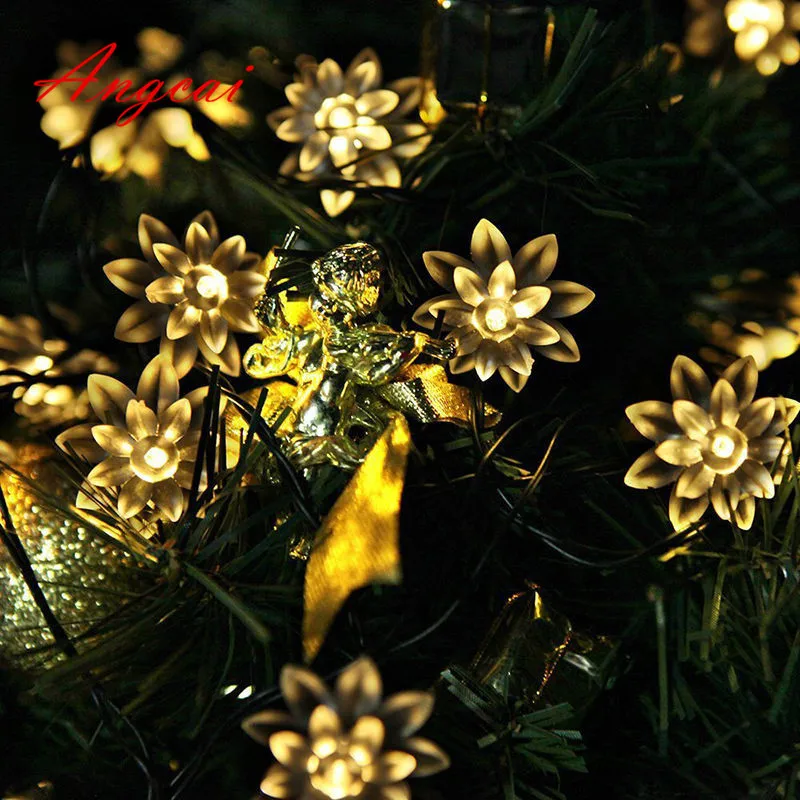 Водяная Лилия Цветок лотоса на батарейках светильник ing лампы струнный светильник s дерево декор, Свадебный светильник, гирлянда