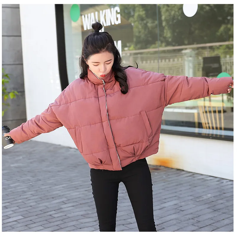 Stand Women Jacket Sha black Breasted Basic H154 Outerwear Solid rhodo Winter Short Coat Parkas New red Female Buttons Hong duo Beige 2018 Inverno Collar Casaco qx05wp8g8