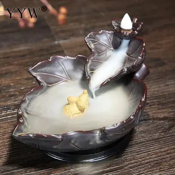 

Maple Leaf Incense Burner Holder Waterfall Censer Aroma Backflow Incense Cones Burner Creative Crafts Home Decor Aromatherapy