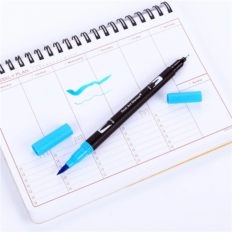122472100 Color Dual Tip Art Markers Pen Drawing Painting Watercolor Fine Liner Water Based Ink Markers Pen School Supplies 7