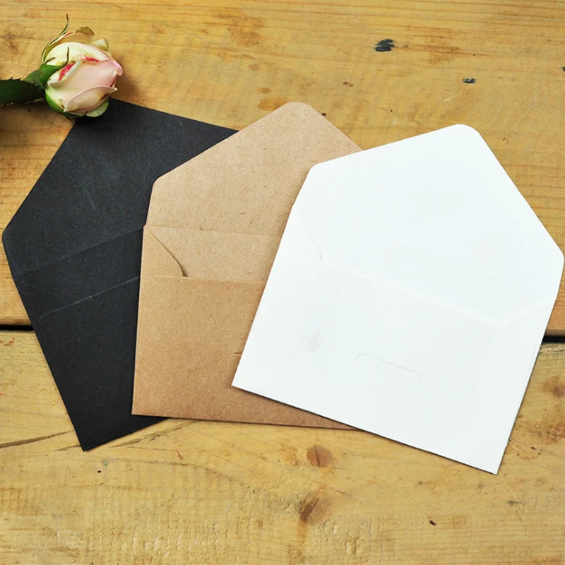 50 шт./компл. креативные черно-белые бумажные конверты для скрапбукинга в винтажном европейском стиле