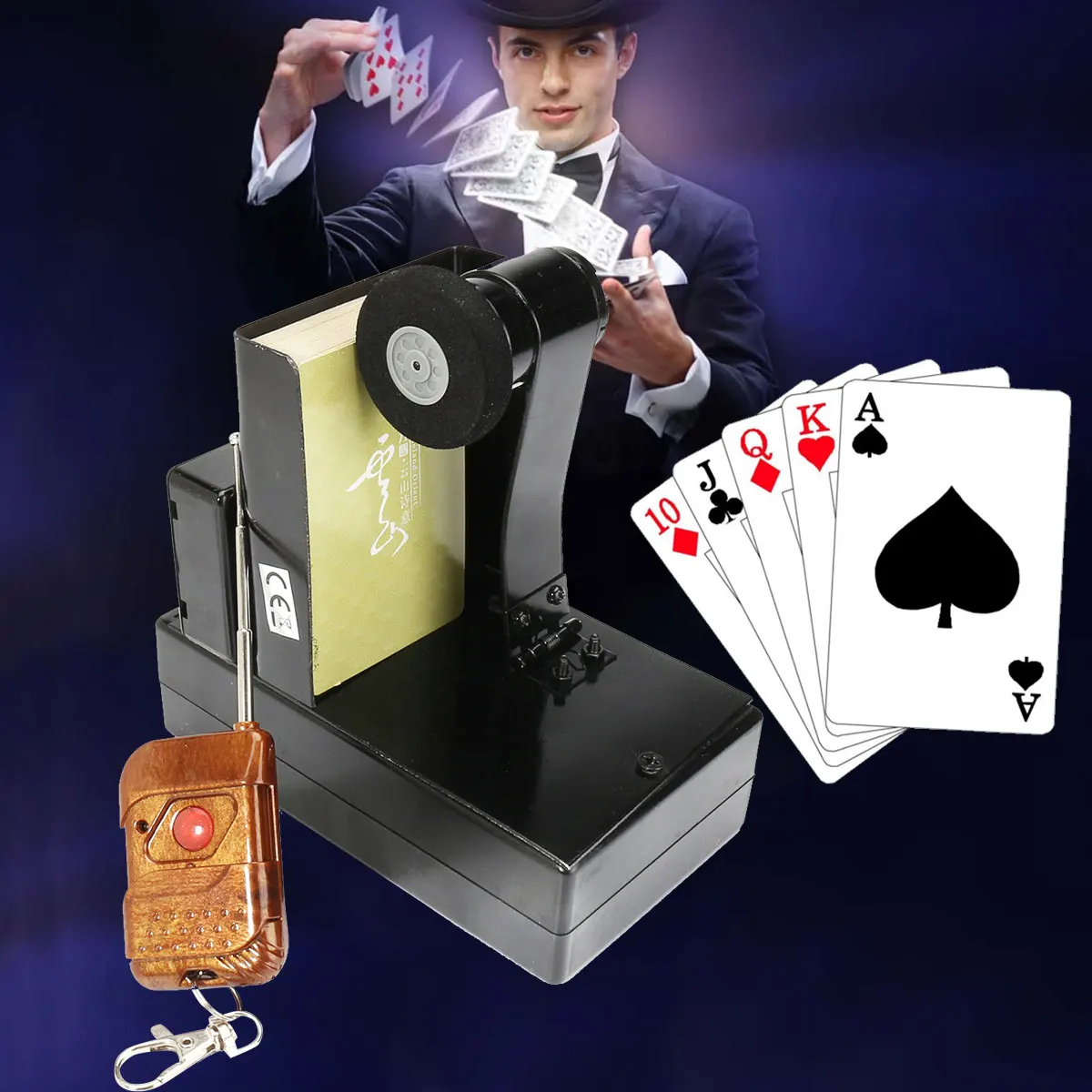 

12V Magic Trick Card Fountain Spray Machine Remote Control Stage Magical Prop Board Games