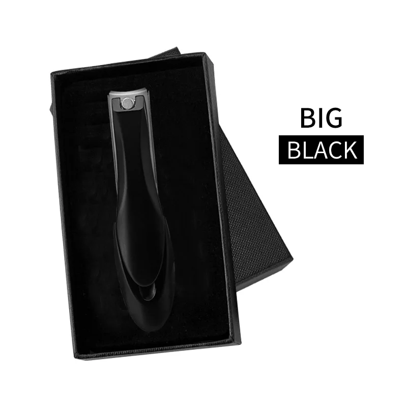 Большой резак для ногтей из нержавеющей стали Профессиональный инструмент для маникюра пальцы рук и ног кусачки для ногтей резак инструмент для красоты с подарочной коробкой SF40 - Цвет: Black