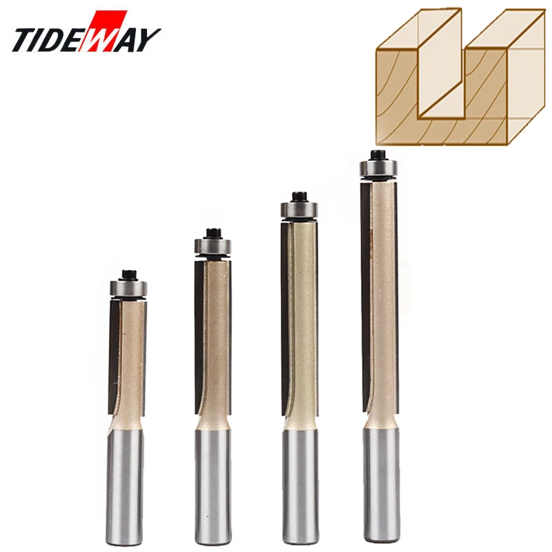 

Tideway 1/4" Shank Flush Trim Router Bits for wood Trimming Cutters with bearing woodworking tool endmill milling cutter