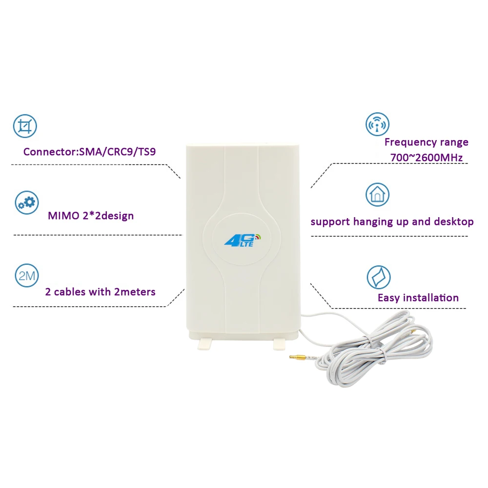 4G LTE внешняя панельная антенна 700-2600 МГц антенна CRC9 или TS9 или SMA разъем для huawei zte 3g 4g маршрутизатор модем