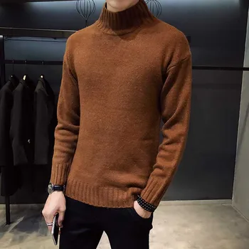 

Warm Turtleneck Sweaters Slim Fit Pullover Men collar Winter High Neck Thick Sweater Men Casual O-Neck Pullover Men Autumn Slim