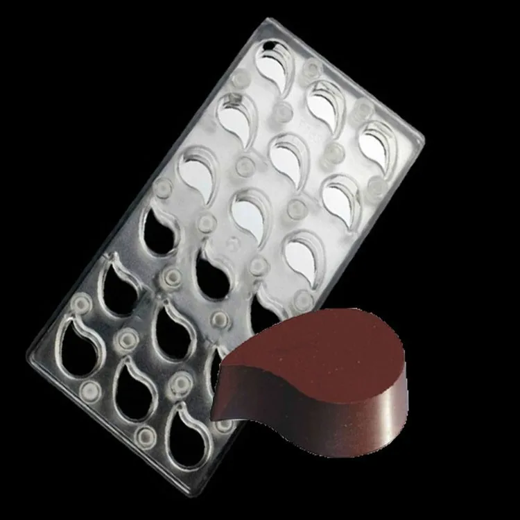 Полумесяц капельки в форме запятой Магнитный пластик DIY PC Шоколадные инструменты магнит Поликарбонат Jelly желе передачи формы для выпечки