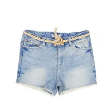 Джинсовые шорты для девочек, новые летние хлопковые потертые штаны для детей 2-8 лет, шорты для улицы, детская одежда