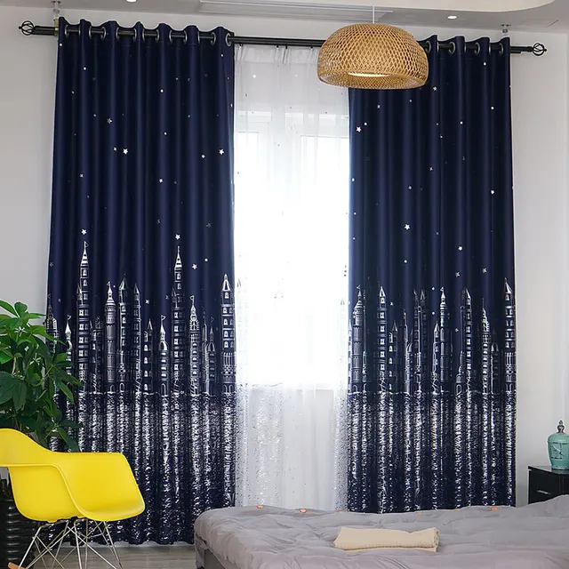 Granatowe Zaslony W Sypialni QHouse.pl Domow Aranżacje, Pomysły