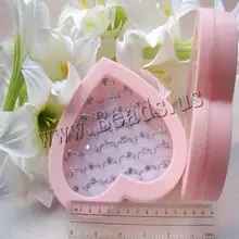 Розовое сердце дизайн организатор витрина для ювелирных украшений кольца держатель Box новое кольцо Хранения Уха Булавки дисплей коробка