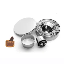 12pcs/set Food grade 304 Stainless Steel Round Cookie Cutter Biscuits Cake Fondant Mousse Doughnut Donut Mould Mold Baking Tool