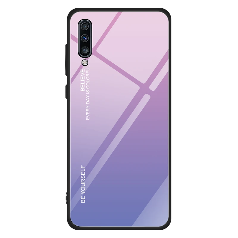 Градиент Стекло чехол для samsung Galaxy A50 A10 A20 A30 A60 A70 S8 S9 S10 J4 J6 плюс A9 A7 Note 9 M10 M20 M30 M40 крышка - Color: 2