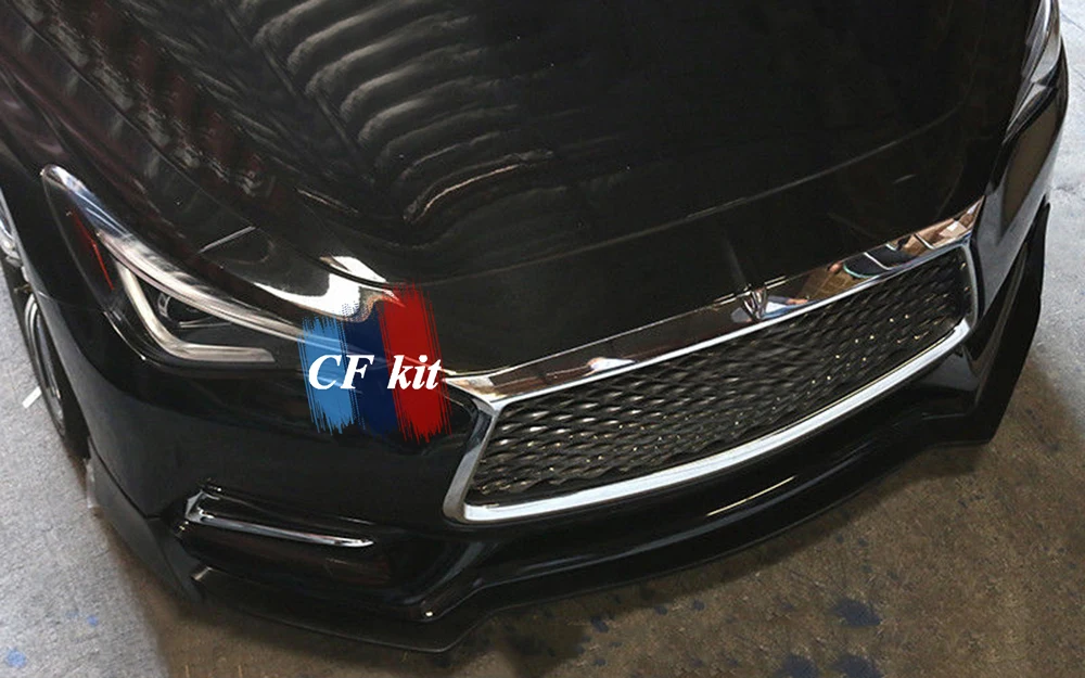 CF Kit H2 Стиль переднего бампера для губ Infiniti Q60S Up PU Материал спойлер для автомобиля