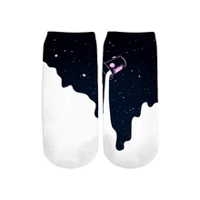 PLstar Cosmos, носки унисекс, смешная галактика, 3D печать, короткие носки для женщин и мужчин, рождественские носки, Meias Femme, низкий ножной браслет, 10 цветов, RC-10