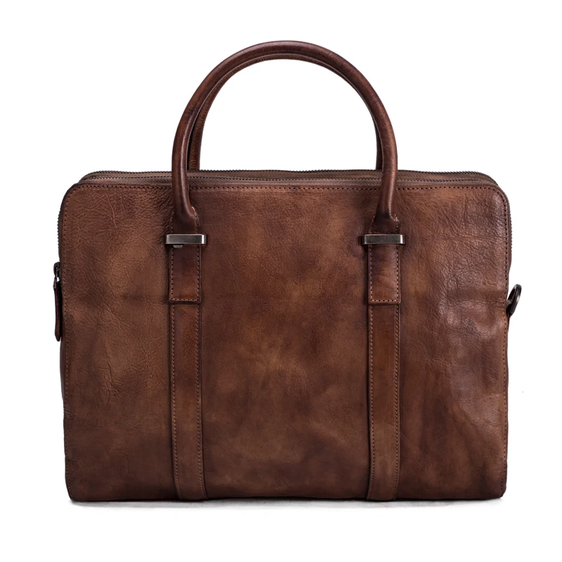 ROCKCOW Men Business Genuine Leather Briefcase Messenger Bag font b Laptop b font Shoulder Bag For