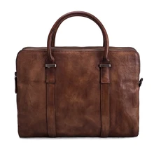 ROCKCOW Men Business Genuine Leather Briefcase, Messenger Bag, Laptop Shoulder Bag For Men 9043