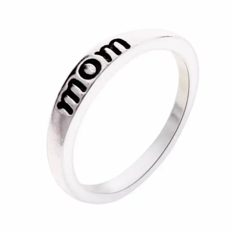 Классическое серебряное кольцо ювелирные изделия с надписью Mom модные