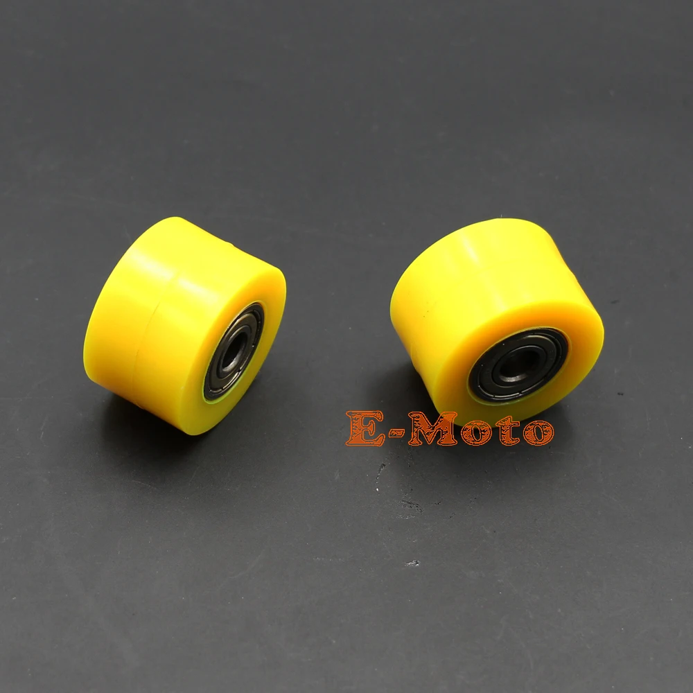 8mm Drive Chain Pulley Roller Slider Tensioner Wheel Guide For Pit Dirt Street Bike Motorcycle Atv Racing bike YELLOW E-Moto