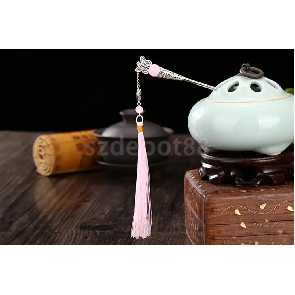Handmade Chinese Girl Classic Butterfly Tassel Hairpin Headdress Hair Stick