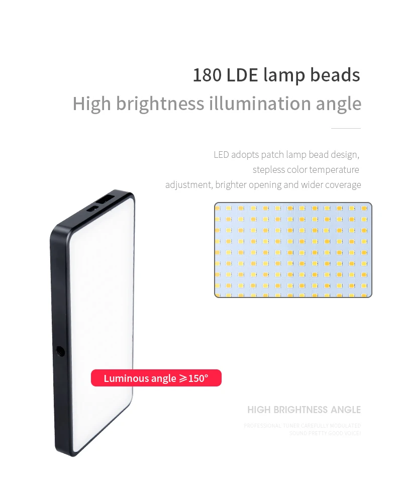 Карманный алюминиевый светодиодный дисплей с регулируемой яркостью 190 шт. светодиодный видео свет с батареей CRI96 + двухцветный для Vlog DSLRs