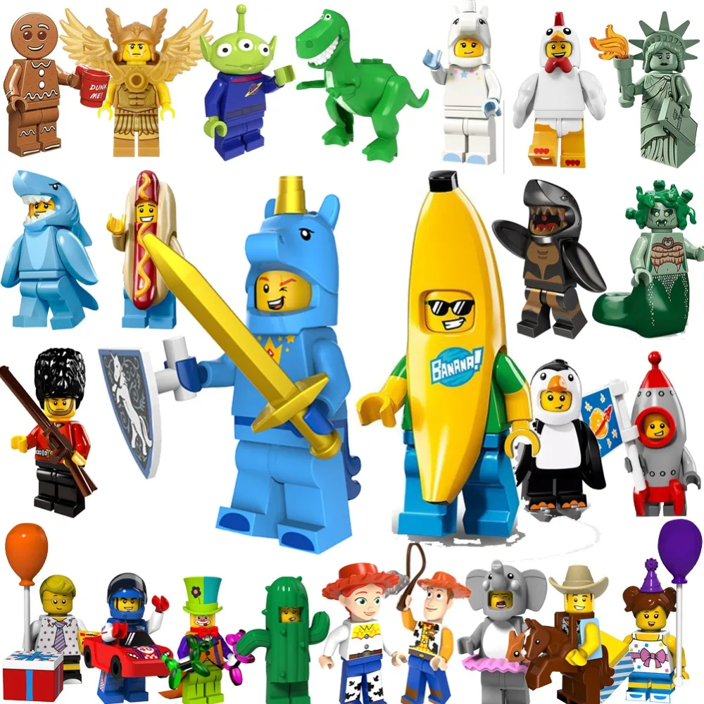 

Hot Compatible With legoedings Building Blocks Sausage man Banana guy Gingerbread man model Mini brick Figures friends building