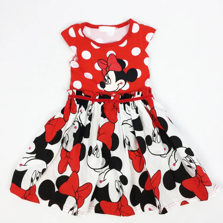 

Summer new minnie girl dress/Cartoon minnie polka dots baby dress/Red lovely girl dress