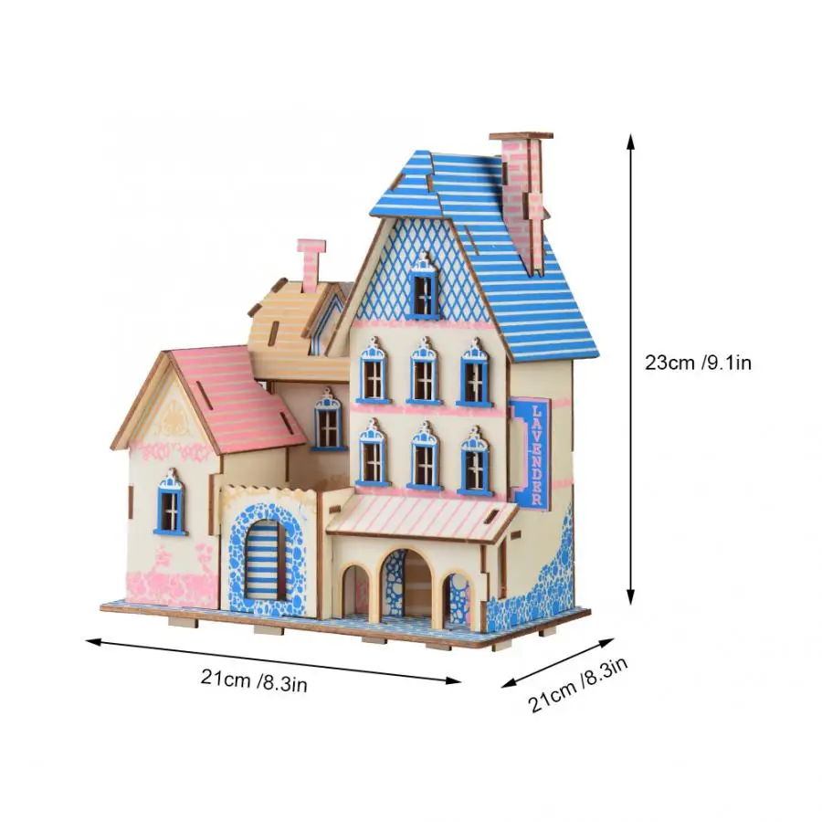 DIY деревянный кукольный дом 3D головоломка вилла модель строительства дома ребенок головоломки Развивающие игрушки для рукоделия игрушка для малышей