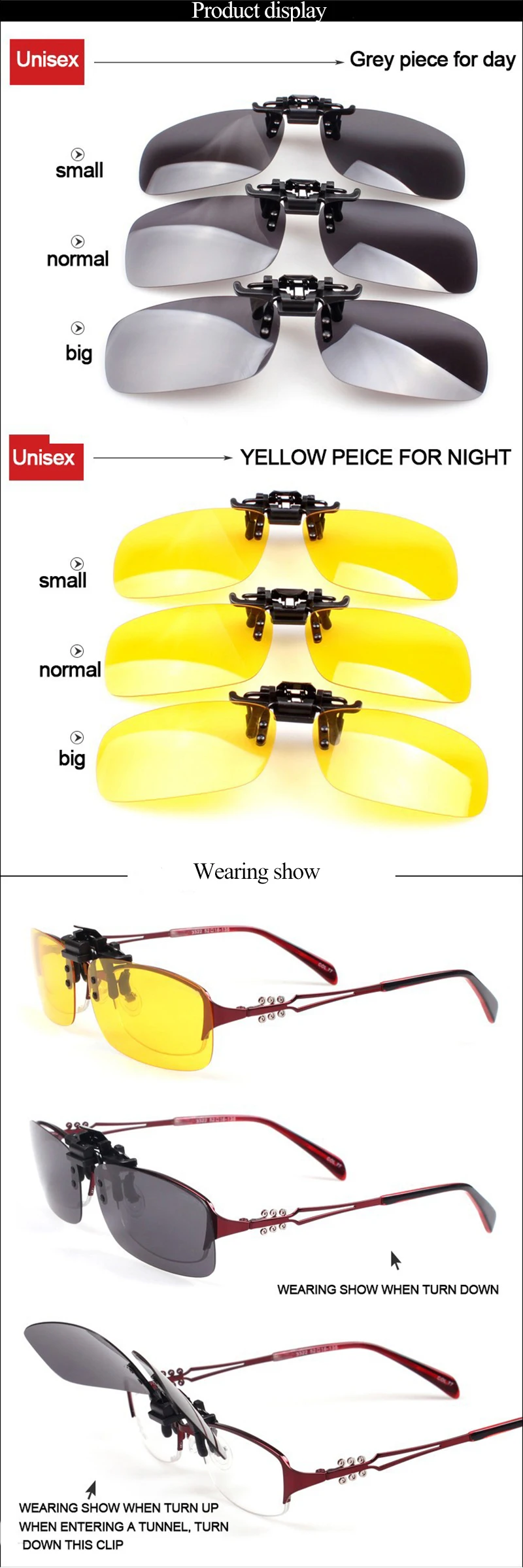 Солнцезащитные очки с клипсой, поляризационные, для женщин, мужчин, солнцезащитные очки, День ночного видения, линзы для близорукости, вождения, рыбалки, ходьбы, UV400