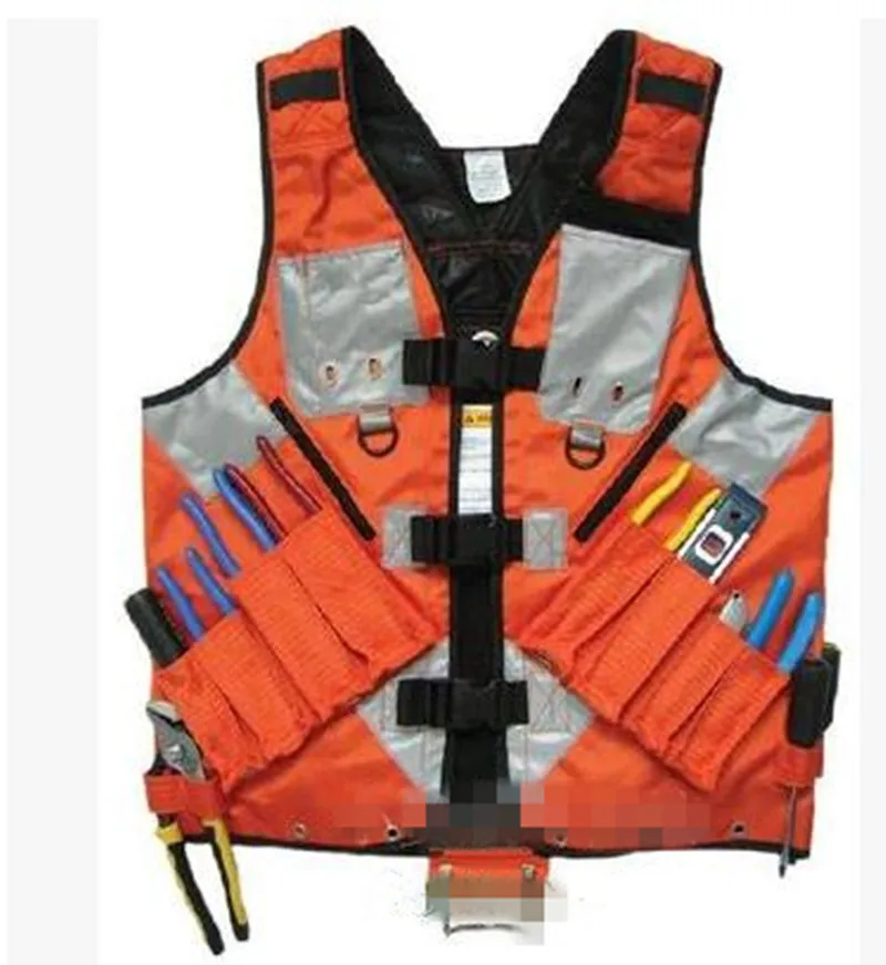 Orange Electrician Carpenter Framer Plumber Craftman Construction Tool Vest