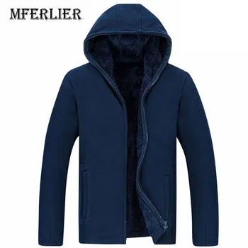 

MFERLIER Autumn Winter men Hoodies 5XL 6XL 7XL 8XL large size long sleeve Keep warm hoodie men 5 colors
