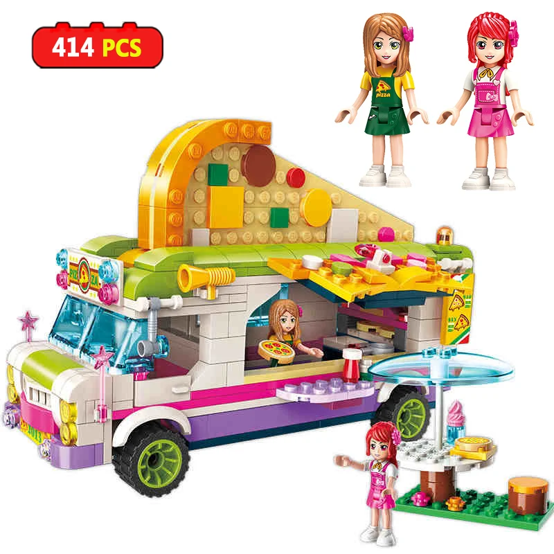

414pcs Princess Girls City Pizza Car Holidays Building Blocks Compatible Legoings Friends Kids Figure Toys for Girl Children